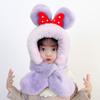 Conjunto de Inverno Masculino e Infantil Peça Única Chapéu de Pelúcia Luvas Conjunto de Três Peças Proteção para as Orelhas Chapéu Quente Macacão de Bebê Gorro Cachecol Moda