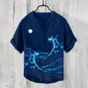Roupa Masculina de Verão Transfronteiriça Estampa Gráfica Xadrez Bloco de Cores Estampa Digital Estilo Étnico Masculino Camisa Polo de Manga Curta Estilo Europeu e Americano