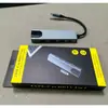 En Stock Transfronterizo 8 en 1 Ocho en Uno Puerto de Red Tipo-C Puerto USB Múltiple Estación de Acoplamiento Hub Multifuncional Estación de Acoplamiento