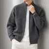 Cárdigan de punto con cremallera y cuello alto de lana para hombre 2026 Otoño/Invierno Nuevo Casual Engrosado Cálido Abrigo Suéter Hombre