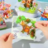 Puzzle 3D Estéreo Infantil Casa Bloques de Construcción Puzzle DIY Hecho a Mano Casa Pequeña Juguete Educativo Regalo Estudiante Día Nacional