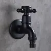 Torneira de máquina de lavar antiga de cozinha americana preta antiga piscina para esfregão torneira de abertura rápida fria única bico de 4 pontos para embutir na parede