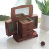 Joyero de madera maciza de estilo chino antiguo, retro, con doble puerta, multifuncional, para pulseras, collares y joyas.