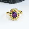 Anillo de Amatista Natural de Guan Yu Anillo de Gema Púrpura Joyería Fábrica Venta al por Mayor Dropshipping S3121305