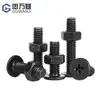 Tornillo y tuerca de acero inoxidable 304 negro cm Ultra-delgado de cabeza plana cruzada, cabeza plana grande, de muy bajo perfil, juego combinado