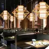 Lustre de Bambu Chinoiserie Lanterna Zen para Sala de Chá Restaurante Restaurante de Hot Pot Pousada Sudeste Asiático Lâmpadas Japonesas Criativas