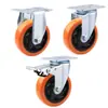 Roda de Freio Silenciosa Universal de Eixo Duplo de Tamanho Médio 3 polegadas 4 polegadas 5 polegadas Rodízios para Equipamentos Mecânicos Resistentes ao Desgaste com Freio