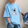 Novos Estilos de Tops de Verão 2026 para Meninos, Camisetas de Algodão Puro de Manga Curta, Camisas Meia-Manga Frescas e Fofas de Verão para Crianças de Tamanho Médio e Grande