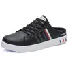 Pantuflas Zapatos de Hombre Verano Hombre talla grande Zapatos Blancos Slip-on Casuales Zapatillas de Lona Perezosas de Un Paso Sin Tacón Zapatos de Hombre