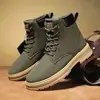 Botas Martin para Hombre 2024 Invierno Nuevos Zapatos para Hombre Estilo Británico Retro Ropa de Trabajo Botas de Moda Casual para Hombre Botas de Ruibarbo Hombres