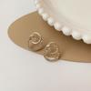 Pendientes de plata con forma de diamante y aguja, diseño de cruz circular, nuevos pendientes de moda, estilo ins, joyería coreana Qingdao