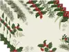 Manteles navideños transfronterizos 4 juegos de platos de cena tazas con tapetes termoaislantes Manteles decorativos para la atmósfera de las fiestas navideñas