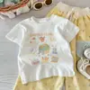 Conjunto de Verano para Niñas 2025 Nuevo Estilo Coreano Estampado de Dibujos Animados Camiseta de Manga Corta Pantalones Anchos para Mujer Bebé Conjunto de Dos Piezas a la Moda