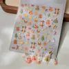 Navidad Nuevas Pegatinas para Uñas Dibujos Animados Oso Niños Tridimensional Relieve Proceso de Estampado en Caliente Lindas Pegatinas para Uñas Lote