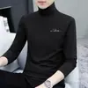 Camiseta de manga larga para hombre con cuello alto, camiseta interior elástica para hombre, primavera y otoño, casual, algodón, camiseta para hombre, top, moda, venta al por mayor