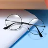 Gafas vintage con montura redonda para hombre, gafas de miopía lisas, gafas redondas y planas para mujer, gafas de estilo coreano a la moda para estudiantes.
