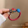 Goma para el Cabello Hecha a Mano de Tela Satinada con Perlas, Cuerda Elástica Alta para Cola de Caballo, Accesorio para el Cabello