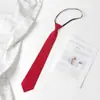 Gravata Vermelha Estilo JK Japonês para Estudantes Homens e Mulheres, Camisa Preguiçosa com Zíper Estilo Universitário Sem Gravata, Gravata Preta, Uniforme Acadêmico Tendência
