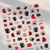 TENSOR nuevo proceso tridimensional fino transparente TS4002 manzana roja gato negro pegatina fina resistente adhesivo para uñas joyería