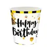 Tema de Vehículos de Ingeniería de Amazon Transfronterizo Traje de Decoración para Fiesta de Cumpleaños de Niños Suministros para Fiesta Taza de Papel Servilleta Bandeja de Papel