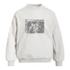 Moletom com Capuz Redondo Estampa de Figura Abstrata Borrada Solto Masculino Primavera e Outono Streetwear Tendência Casual com Bolso