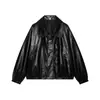 Roupas Femininas 2026 Verão Novo Estilo Europeu e Americano Simples Versátil Funcional Jaqueta Bomber de Couro 04751351