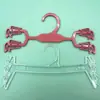 En Stock Plástico Transparente Juego de Cinco Capas de 5 Piezas de Perchas para Sujetadores, Color Impreso Codificado por Talla de Sujetador Clips para Exhibición de Ropa