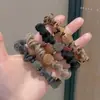 Goma para el pelo de organza, Goma para el pelo de moda para peinar el cabello, Cuerda para el pelo de nuevo estilo, Goma para el pelo elegante con pedrería, Anillo para el pelo de malla plisada, Accesorio para el cabello