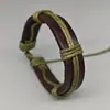 Pulsera de Diseño Color-Blocking de Celebridad de Internet Europea y Americana Cordón de Cuero de Vaca Retro Tejida Simple Pulsera Ajustable de Cuero Genuino Dropshipping
