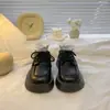 Nuevos Mocasines Retro Negros de Suela Gruesa Estilo Británico para Mujer, Zapatos de Otoño para Combinar con Faldas, Zapatos de Vestir con Tiras Cruzadas