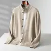 Nuevo suéter de cachemira para hombre de otoño e invierno, cuello semi-alto, cárdigan grueso, corte holgado, talla grande, camiseta base de lana tejida