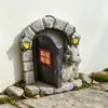 Novo ornamento de dragão bonsai fofo para a varanda, estátua de artesanato em resina de dinossauro abrindo a porta do jardim
