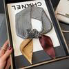 Nuevo patrón geométrico sarga bufanda de moda primavera y otoño estilo occidental diadema decorativa cinta de doble propósito biselada decoración