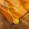 Tienda de Oro Mismo Estilo Dorado Antiguo Color Esmalte Amarillo Atrae Fortuna Dios de la Riqueza Colgante Nuevo Estilo Chino Colgante Dios de la Riqueza Cadena para Suéter