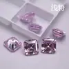 Gema Rosa Claro con Forma de Pagoda Cuadrada y Bordes Biselados, Zircón Octagonal Pequeño Suelto para Anillos y Pendientes DIY, Sin Montar