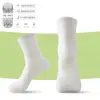 Meias de yoga antiderrapantes profissionais para mulheres, de comprimento médio, com sola de silicone, para esportes, fitness e Pilates, meias de corrida absorventes de suor e respiráveis