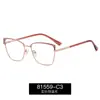81559 Gafas Originales Anti-Luz Azul para Mujer, Exquisitos Armazones de Alambre Dorado con Brillo, Armazones Metálicos de Exportación en Stock al por Mayor