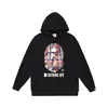 Moda Urbana Transfronteriza de Comercio Exterior Marca Unisex Otoño e Invierno Estampado de Letras Sudadera con Capucha Holgada Pulóver Sudadera Ape Casual Versátil