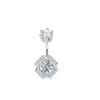 Amazon Transfronterizo Acero Inoxidable 6 Garras Cobre Incrustado Zircón Uña para Ombligo Corazón de Durazno Anillo para Ombligo Perforación Corporal