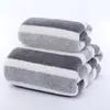 Toalhas e Toalhas de Banho com Tiras Largas de Veludo Coral Escuro e Claro Estampadas Absorvem Água e Secam o Cabelo Etiquetagem Transfronteiriça Presente Celebridade da Internet