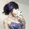 Ambiente Dulce Horquilla de Flor Morada Orquídea Phalaenopsis Pinza Lateral para el Cabello Accesorios para el Cabello de Flor Artificial para Vacaciones en la Costa