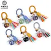 Chaveiro de maçã de cristal natural 20mm transfronteiriço pingente trançado Véspera de Natal decoração de bolsa de maçã de ágata