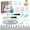 Plato giratorio antideslizante para pasteles transfronterizo, juego de 82 piezas, plato giratorio manual para decorar, juego de herramientas para hornear con boquillas para decorar