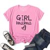 Camiseta de manga curta com gola redonda estampada "Mom Girl Mama" para meninas Tops de verão masculinos e femininos europeus e americanos