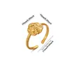 Anillo geométrico plisado estilo europeo pulido para mujer, lujo ligero, sensación de alta gama, flor, lindo girasol, anillo para el dedo de acero inoxidable