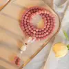 Pulseiras Naturais Rosa de Bodhi com 108 Contas, Presentes de Ano Novo para Homens e Mulheres, Contas de Oração de Sementes de Bodhi, Atacado