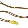 Colgante de Bestia Devoradora de Oro Tallado Tridimensional con Patrón de Moneda Antigua de Oro Arena, Chapado en Cobre Dorado, Atrae Riqueza, Estilo Tendencia Nacional, Retro, Unisex