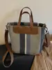 Bolsa de Tela Rayada para Mujer 2026 Nueva Moda Trendy Versátil Casual Bolso de Hombro Gran Capacidad Bolso Cruzado Tote