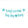 Ying Ying Pai Bandera de Baby Shower Bienvenida Bebé Niña Niño Banner de Cadena con Letras Doradas