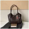 Bolsa de Viaje Casual de Comercio Exterior de Gran Capacidad para el Trabajo Nueva Bolsa Tote Retro Simple para Mujer Moda Versátil Bolso de Hombro Único